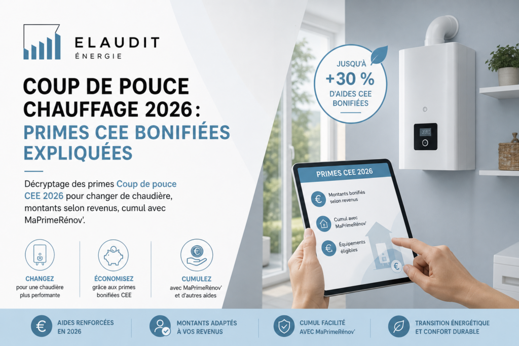 Coup de pouce chauffage 2026 : primes CEE bonifiées