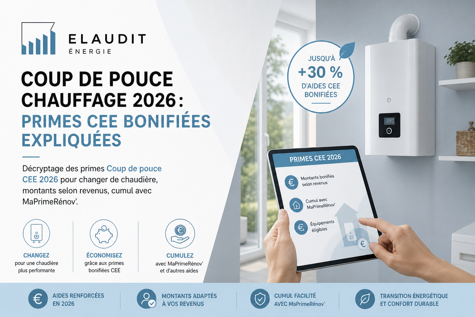 Coup de pouce chauffage 2026 : primes CEE bonifiées