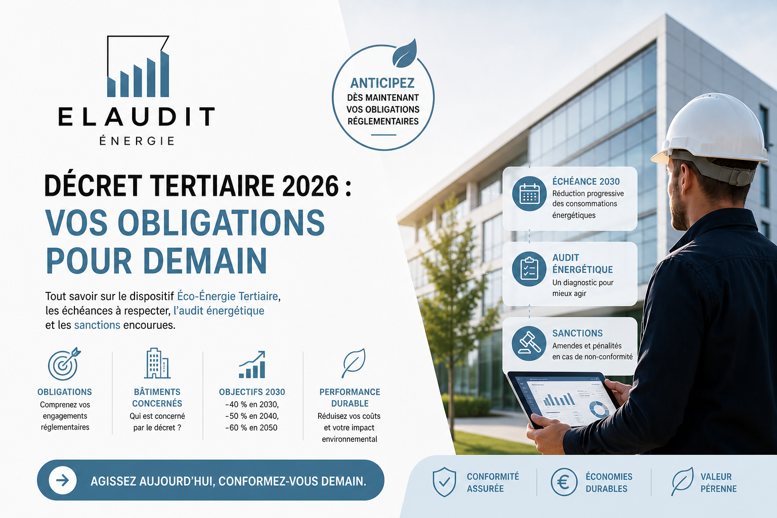 Décret tertiaire 2026 : obligations et sanctions pour vos bâtiments