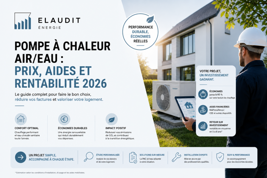 Pompe à chaleur air eau prix 2026 : aides, coûts et rentabilité