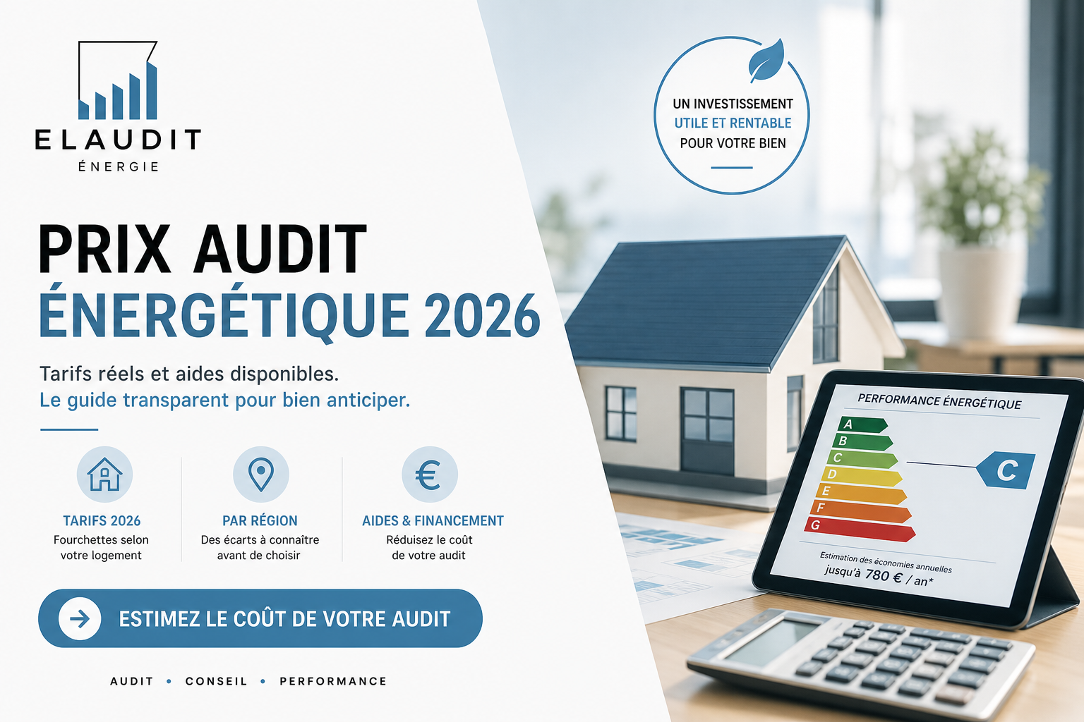 Prix audit énergétique 2026 : tarifs réels et aides