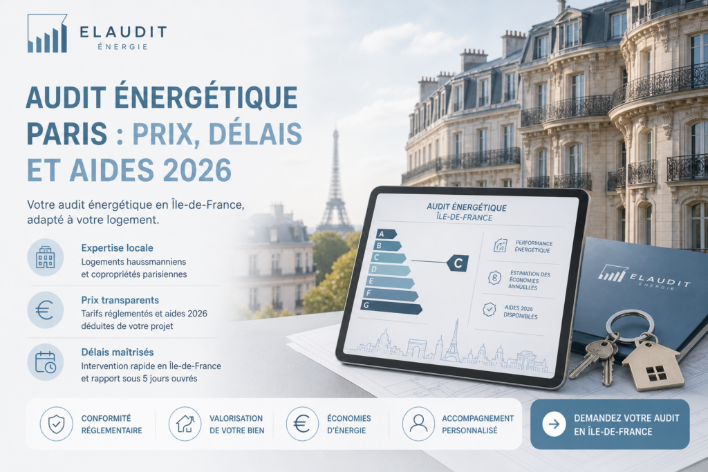 Audit énergétique Paris : prix, délais et aides 2026