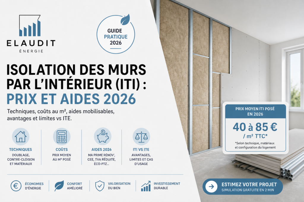 Isolation murs intérieur prix 2026 : guide expert ITI