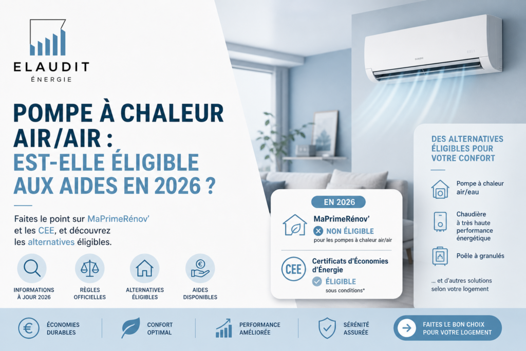 Pompe à chaleur air air aides 2026 : éligibilité réelle
